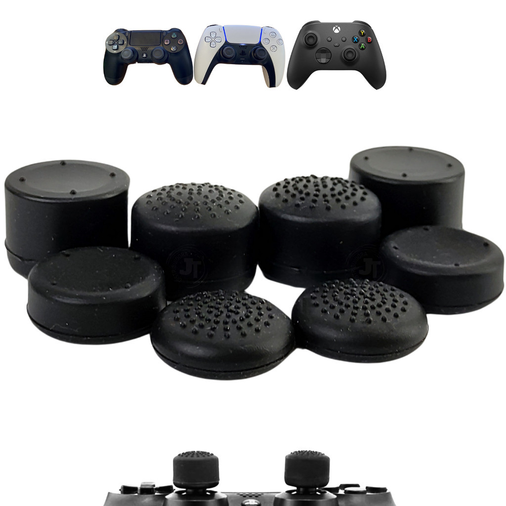 Kit 8 Grip Extensor Protetor Para Controle PS3 PS4 PS5 Xbox Protetor Botão Preto Silicone Analógico em Oferta na Shopee