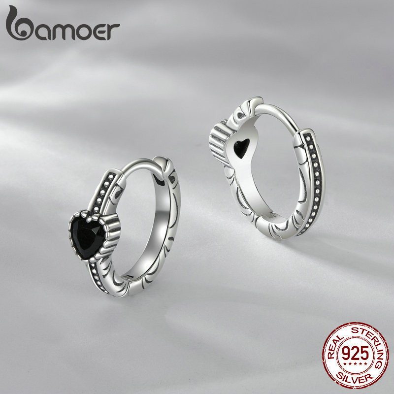 Brincos Bamoer 925 Sterling Sliver Hoop Nocturnos Desenho De Jóias Para Mulheres em Oferta na Shopee
