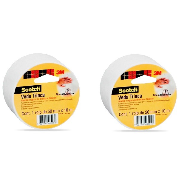 Kit com 2 Fita Veda Trinca 3M SCOTCH 50MM X 10M em Oferta na Shopee