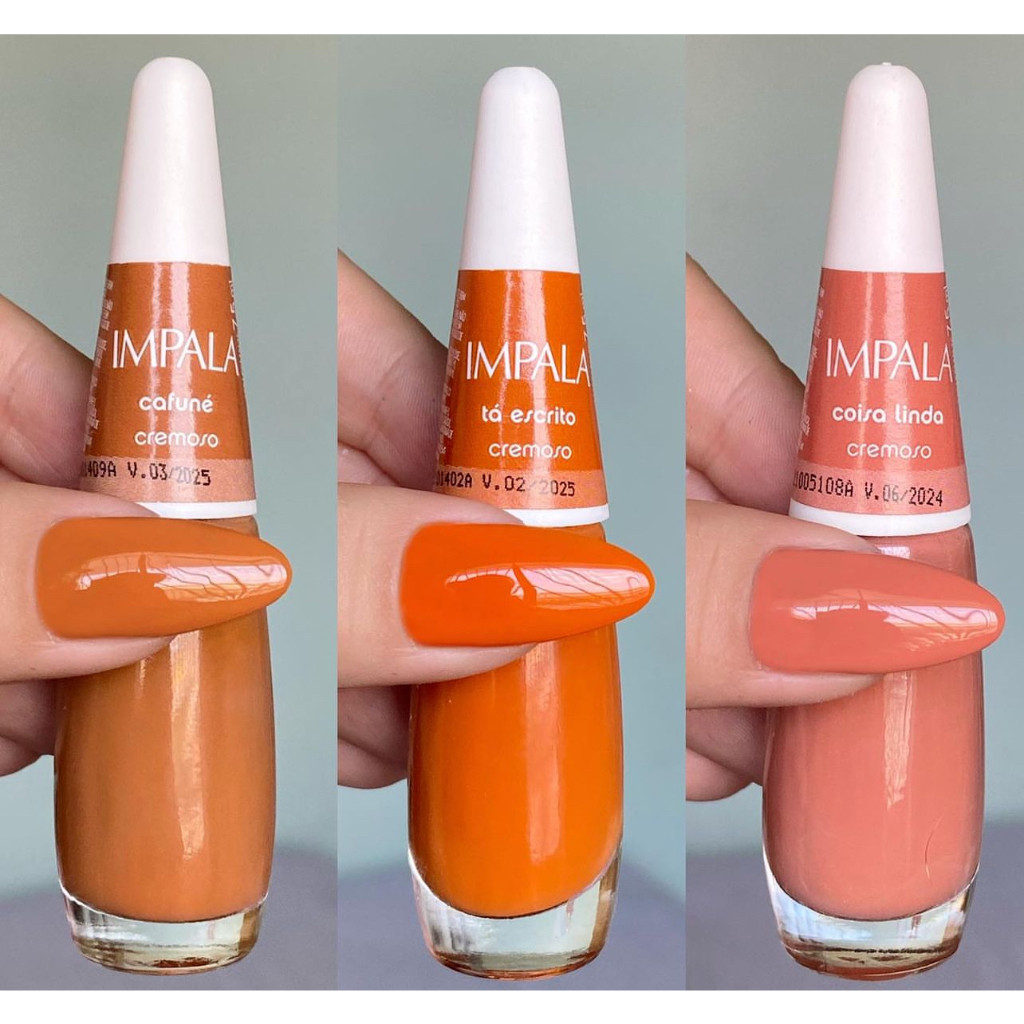 Kit 3 Esmalte Impala Tons de Terracota Cafuné , Tá Escrito e Coisa Linda em Oferta na Shopee