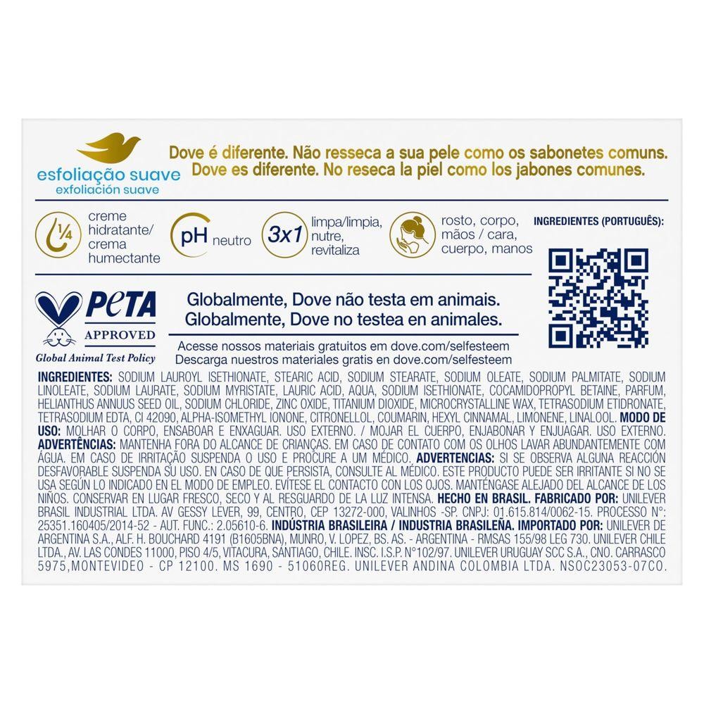 Detalhes do Sabonete em Barra Dove Esfoliação Suave 90g