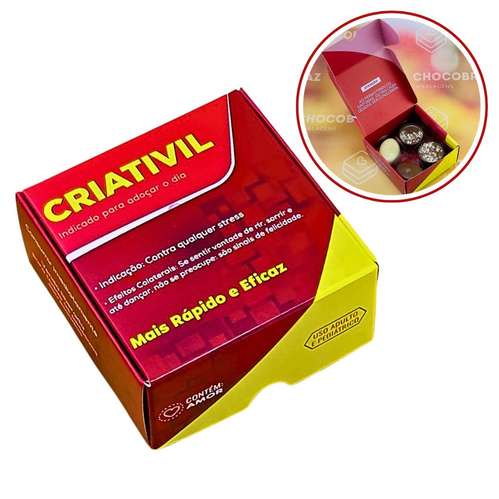 10~50 CAIXA 04 DOCES CRIATIVIL NOVO 8X8X4 ID5247 (IDEIA) em Oferta na Shopee