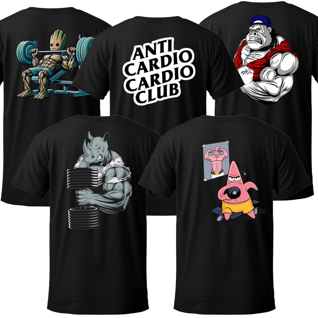 Kit 5 Camisetas Blusa Tshirt Academia Feminina Pretas Treino Crossfit Fitness Musculação 572 Algodão Streetwear