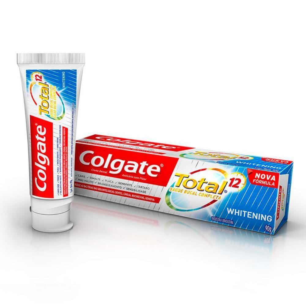 COLGATE CREME DENTAL TOTAL 12 WHITENING COM 90G - Health
