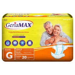 Fralda Geríatrica Geriamax G com 20un Embalagem Econômica