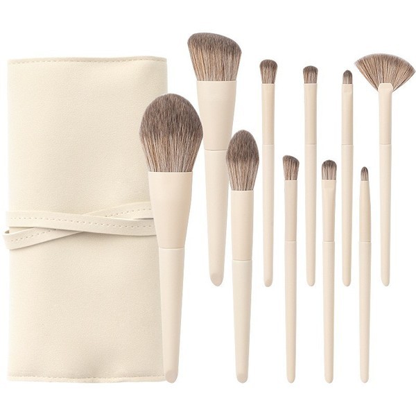 pincel de maquiagem kit pincel maquiagem Conjunto de 10 pincéis de maquiagem, base macia e solta, blush, pincel iluminador de sombra, conjunto completo de ferramentas de beleza da série Zero