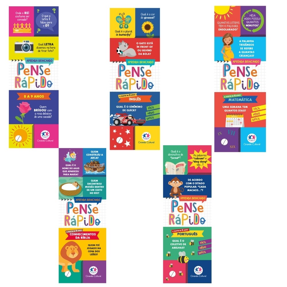 Kit Livros Pense Rápido A Partir de 8 Anos