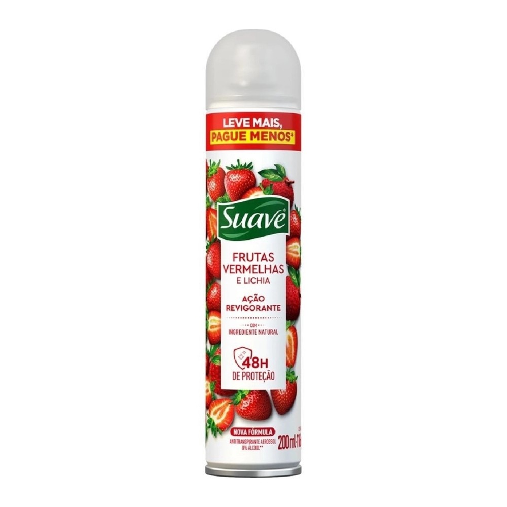Desodorante Aerosol Suave Frutas Vermelhas e Lichia 48h 200ml