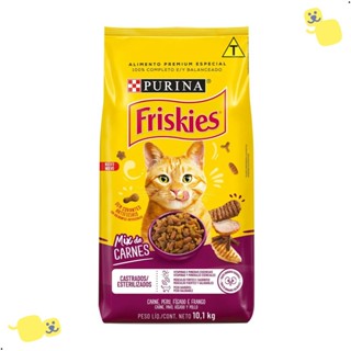 Alimento FRISKIES Ração Gatos Castrados Mix de carnes 10,1Kg Premium Especial Sem Corantes Cat em Oferta na Shopee