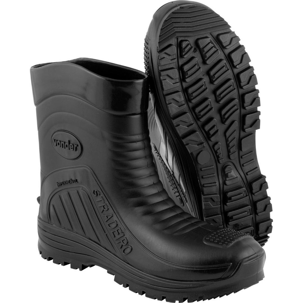 Bota de Pvc Preta Cano Médio s/ Forro 43 Vonder Plus - Men Shoes