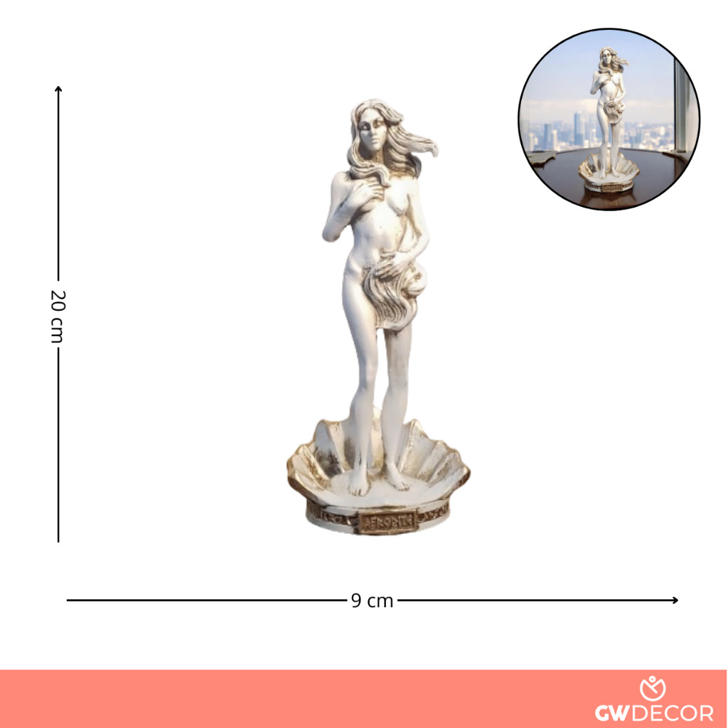 Imagem Afrodite Deusa do Amor Em Resina Decoração 20cm
