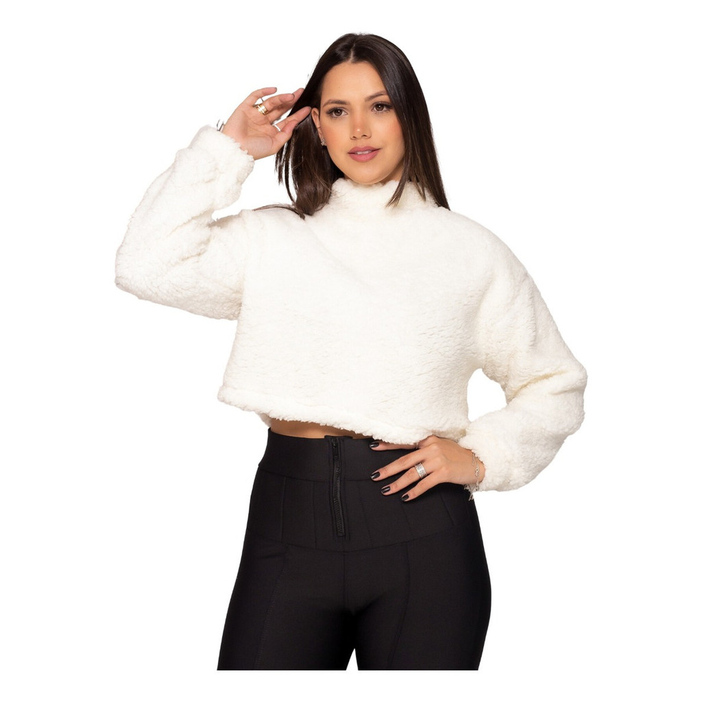 Casaco Teddy Feminino Curto Blusa Ted Pelúcia Jaqueta Quente em Oferta na Shopee