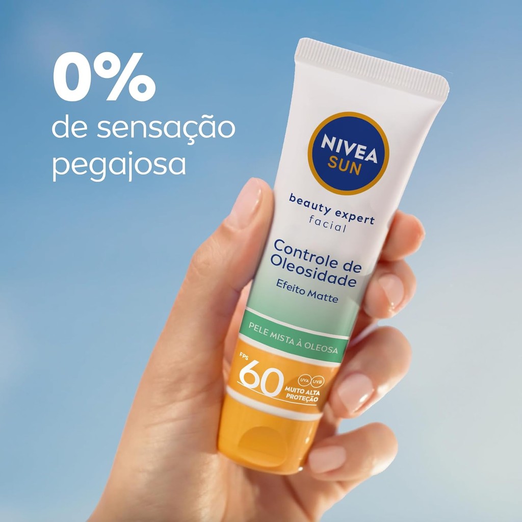 Detalhes do PROTETOR SOLAR NIVEA FACIAL FPS60 BEAUTY EXPERT EFEITO MATTE 50G