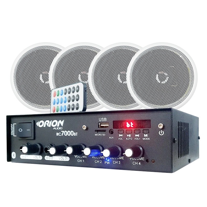 Kit Som Residencial Amplificador + 4 Caixas De Som Orion 55w