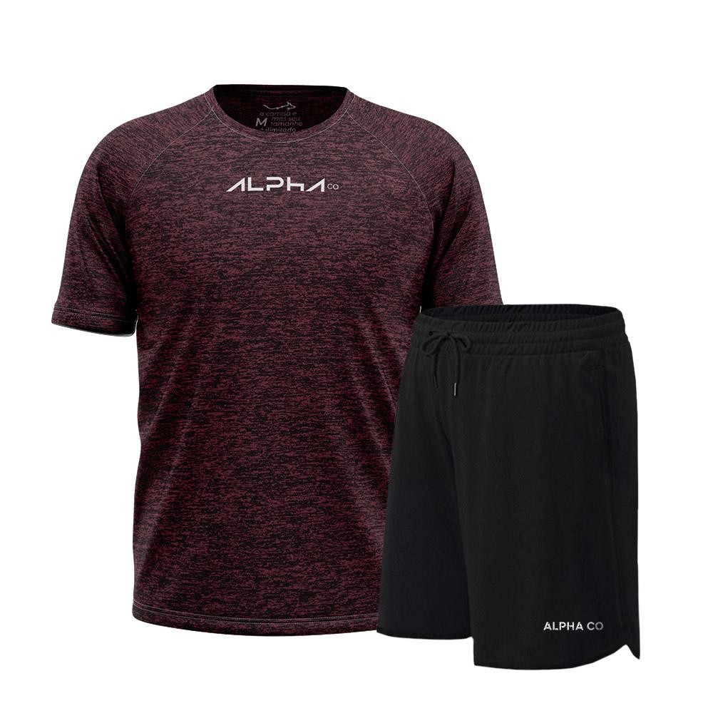 Kit Bermuda Lobo+Camiseta New Fluid Dry Fitness Academia Alpha Co - Men Clothes