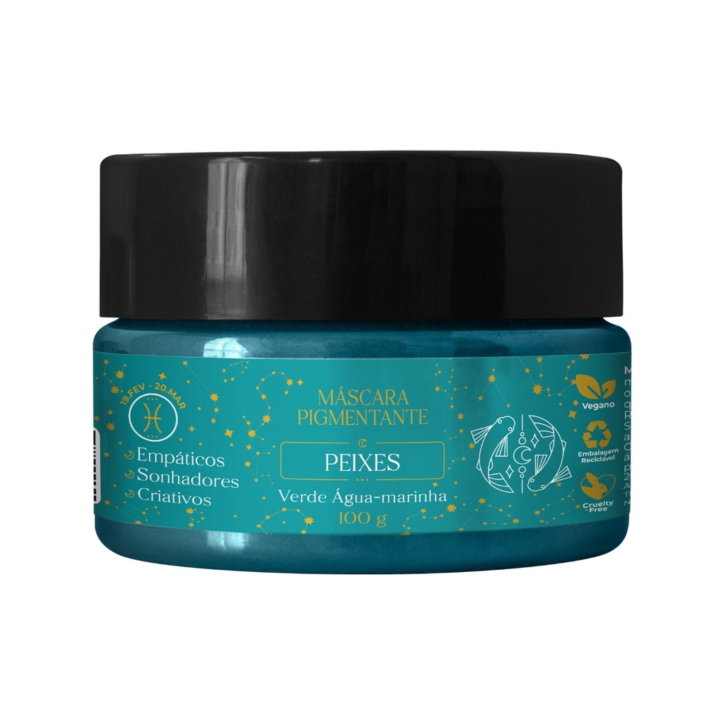 Imagem 💆 Kamaleão Color Máscara Pigmentante Signos Peixes 100Gr  - Verde Água-Marinha✨