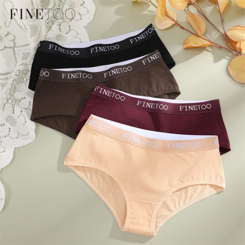 FINETOO Cintura Alta Algodão Calcinha Barriga Controle Elástico Cueca Conforto Lingerie em Oferta na Shopee