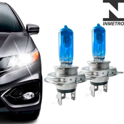 Par Lampadas Super Branca 60/55wts 8500k 12v Farol Carro H4 H3 H1 H11 H7