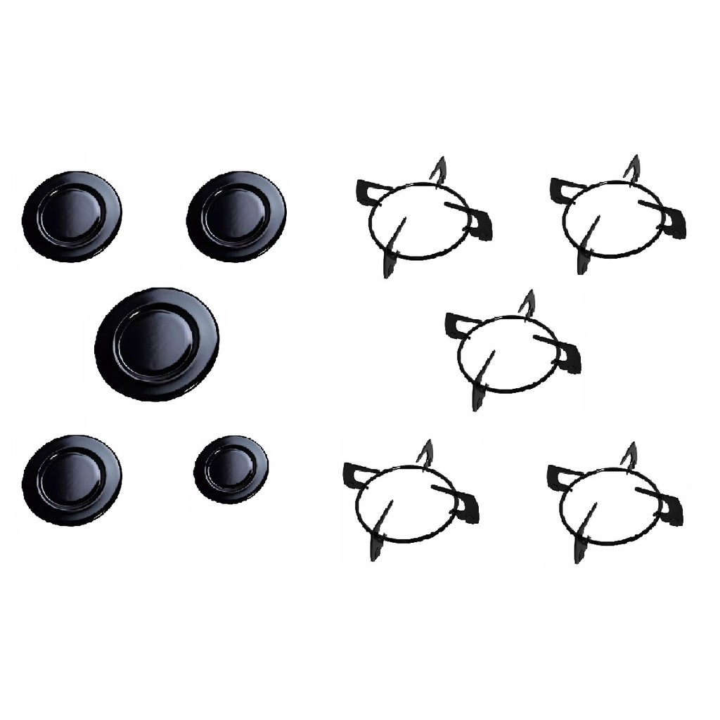 Kit Espalhador + Grelhas Peças Cooktop Para Fogão Fischer 5 Bocas