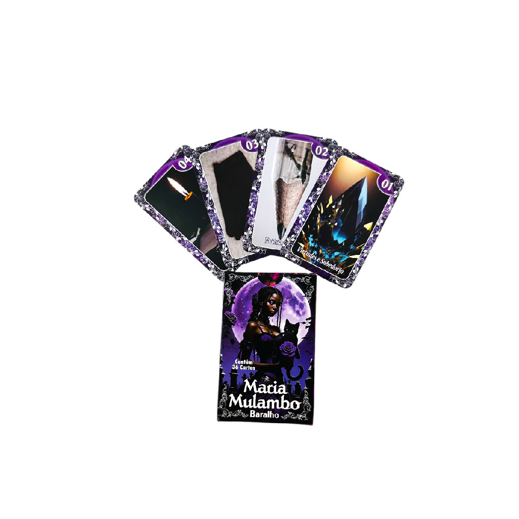 Baralho Pomba Gira Maria Mulambo 36 cartas Com Manual Lançamento
