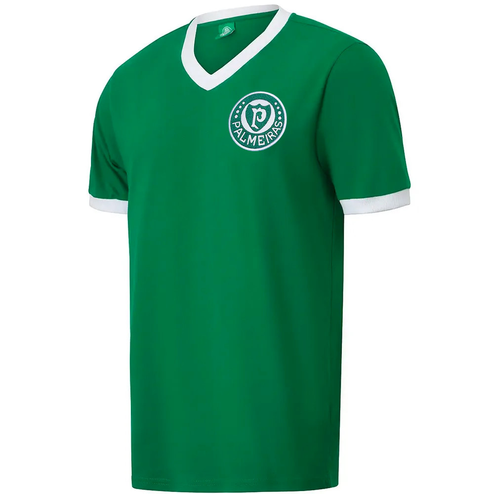 Camisa Palmeiras Retrô 1960 Campeão Brasileiro Verde Masculina Oficial