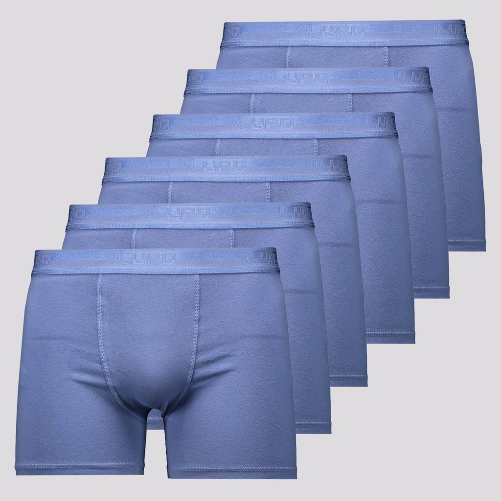 Kit 6 Cuecas Boxer Lupo Elastic Soft Azul em Oferta na Shopee
