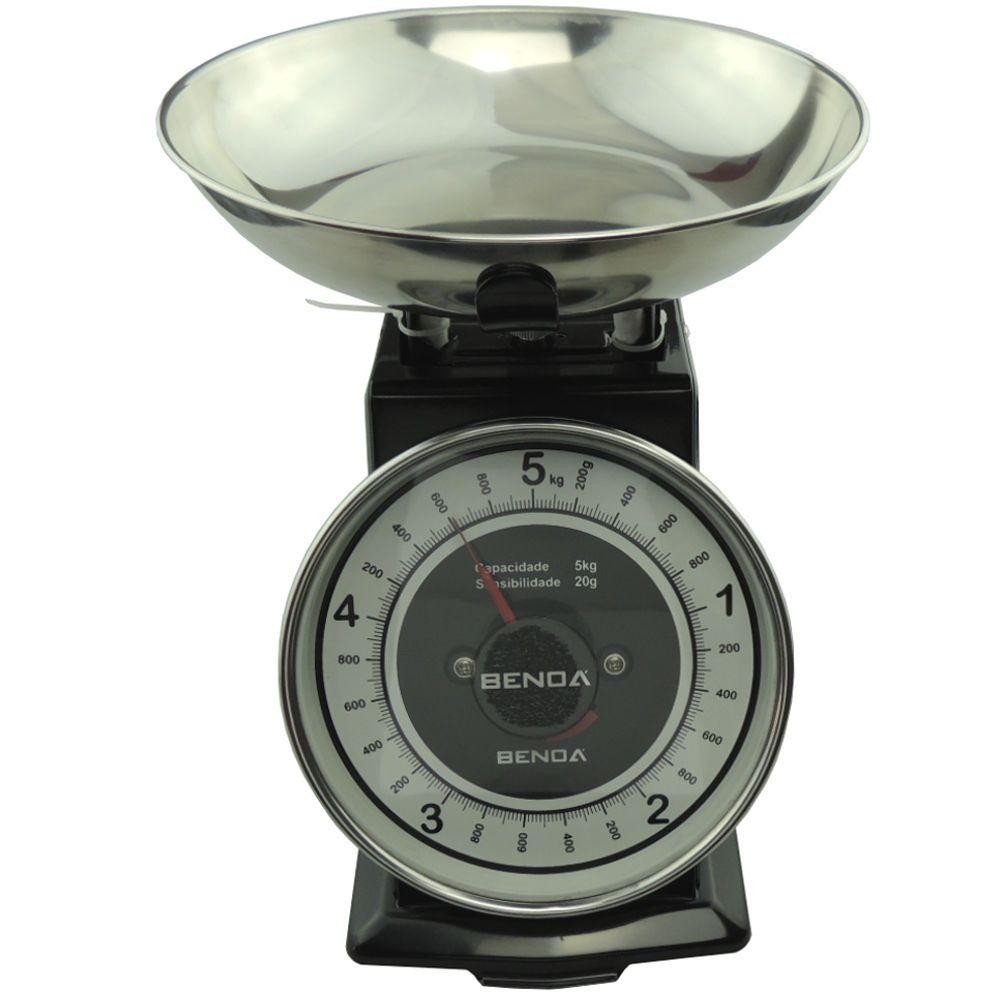 Balança Mecânica de Cozinha Benoá NR-CY-BLACK 5kg - Home & Living