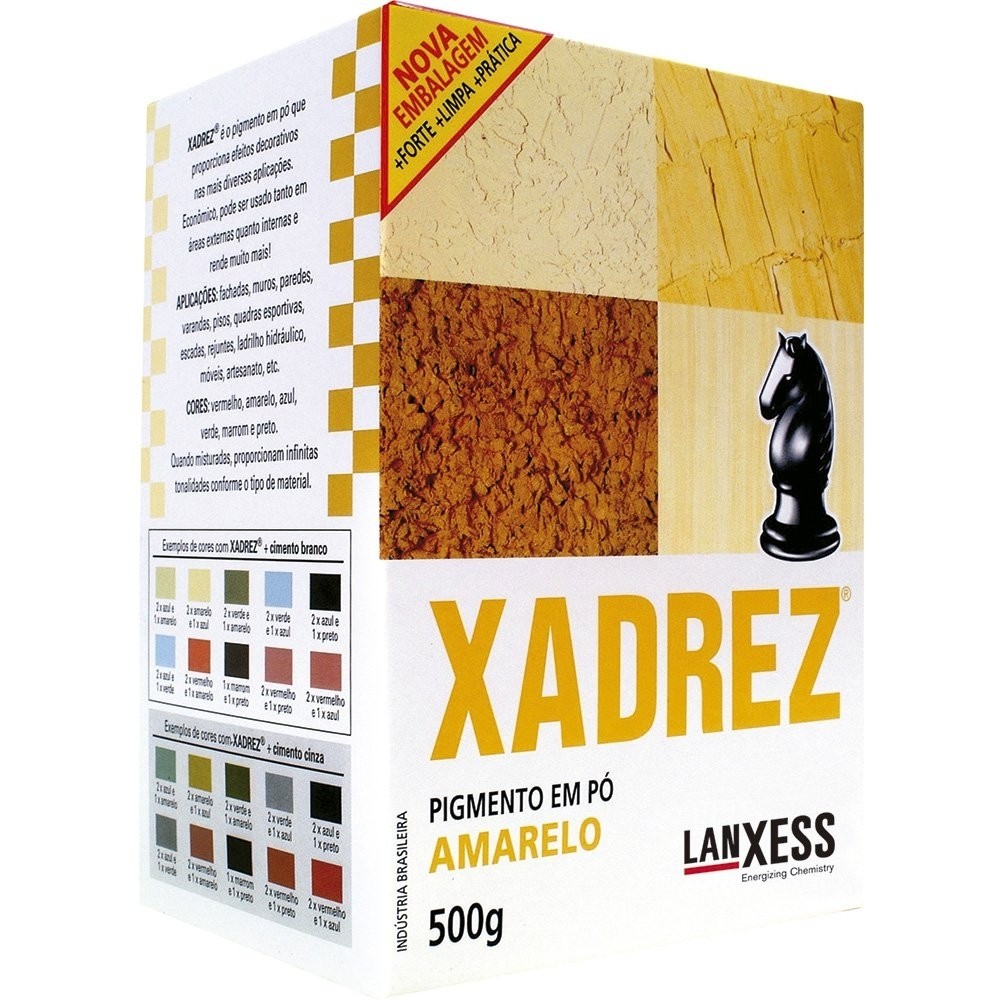 Tinta em Pó Xadrez Amarela 500g - Embalagem com 10 Unidades em Oferta na Shopee