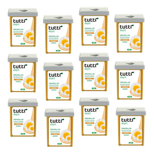 Cera Depilatória Roll On 50G Camomila Tutti Depil - 12 Unidades - Minirolon