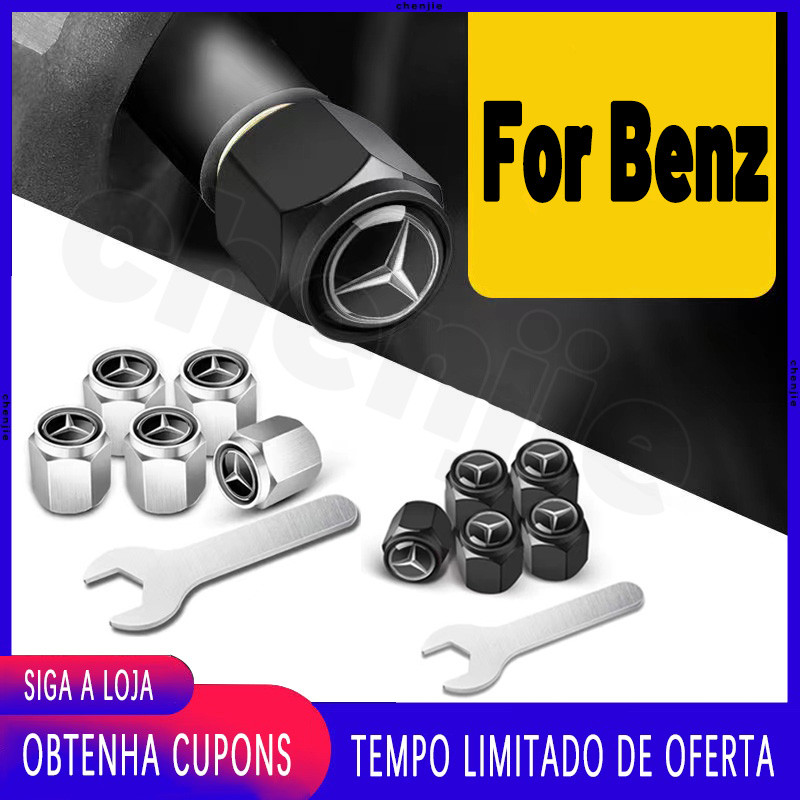 Para Mercedes-Benz 5 Peças Tampa De Válvula De Pneu De Carro Antirroubo/Roda/Bicicleta Elétrico Motocicleta Caminhão Tam