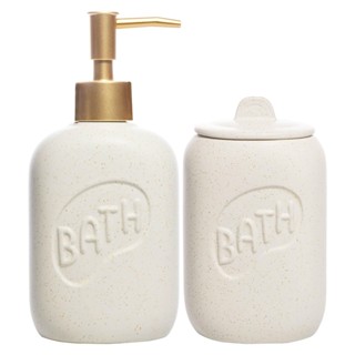 2 Peças para Banheiro Lyor Letters de Cerâmica Bege em Oferta na Shopee