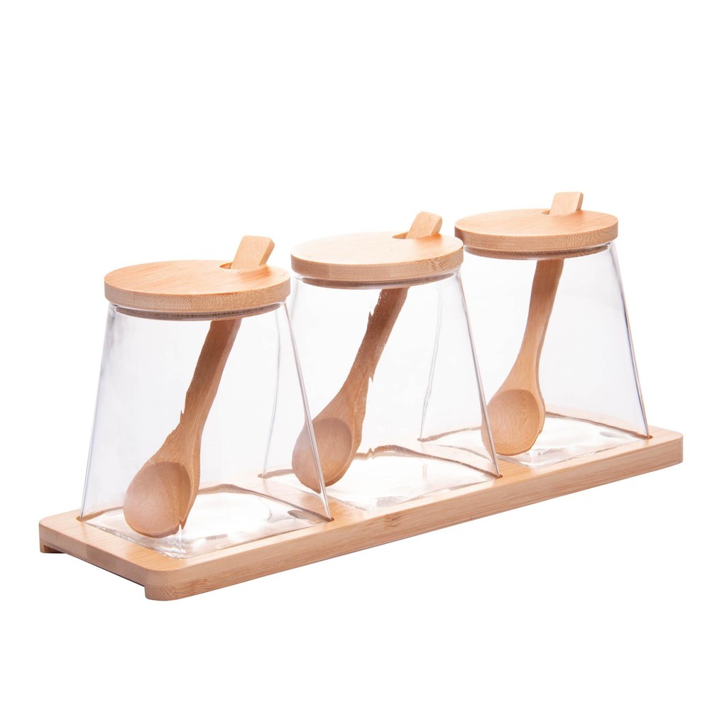 3 Potes Wolff em Borossilicato com Tampa Hermética 350ml - Home & Living