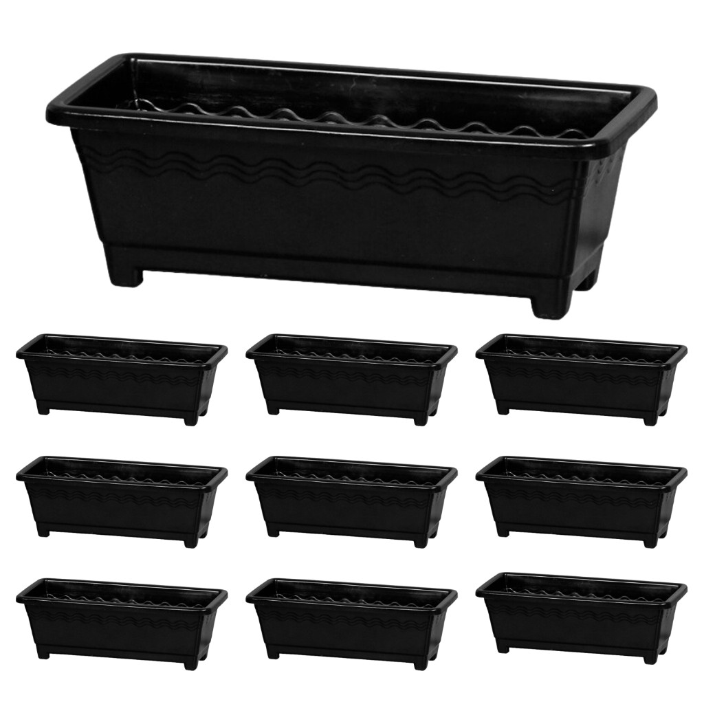 Kit 9 Vasos Jardineira Floreira grande 9,5L  - Preto em Oferta na Shopee