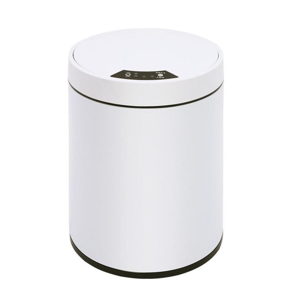 LIXEIRA AUTOMATICA BRANCA 8 LITROS SENSOR INTELIGENTE COZINHA BANHEIRO INOX CESTO LUXO ESCRITORIO