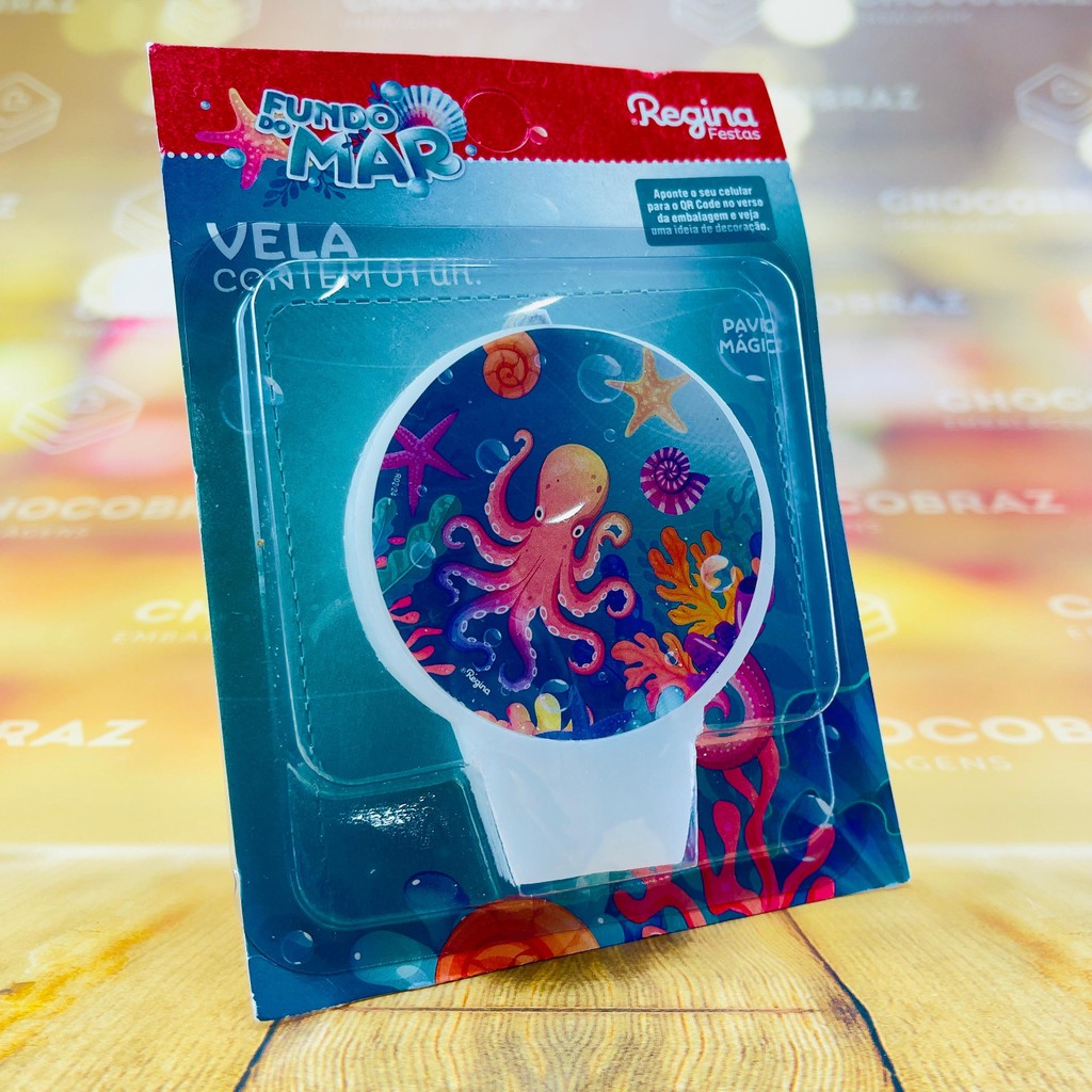 VELA  ANIVERSARIO FESTA FUNDO DO MAR REGINA em Oferta na Shopee
