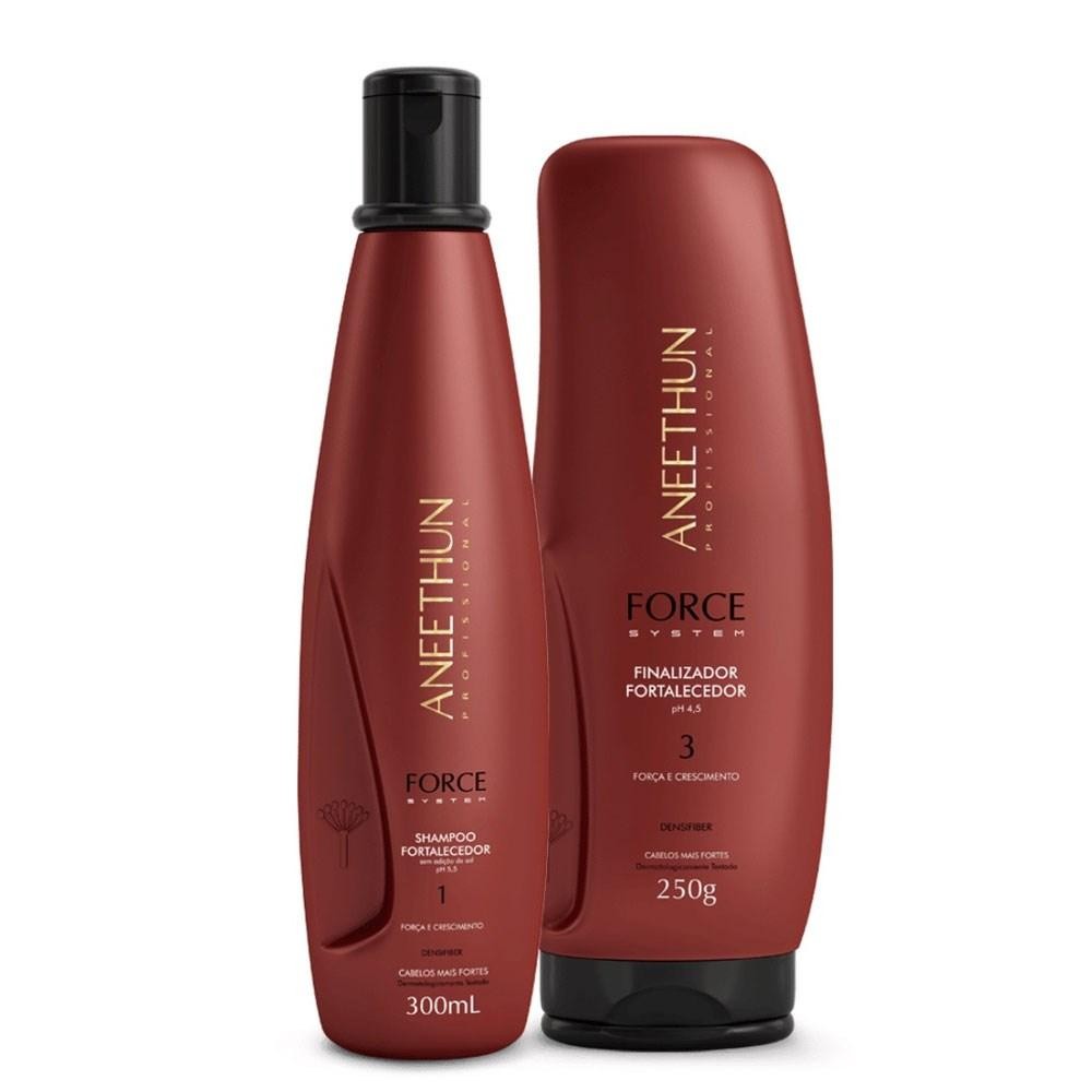 Aneethun Force System Shampoo Fortalecedor 300ml + Finalizador Fortalecedor 250g