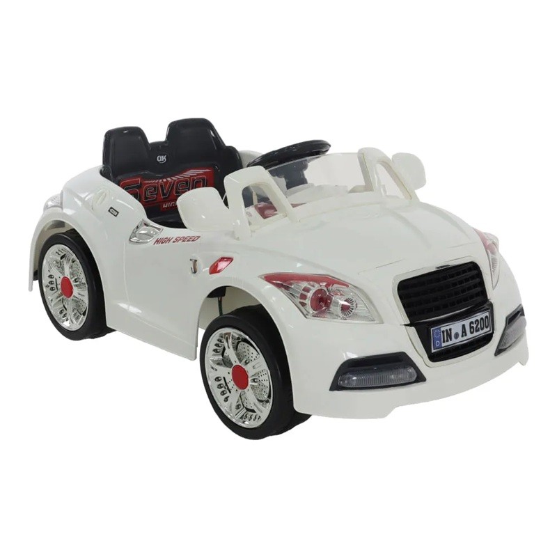 CARRO ELETRICO ESPORTIVO 6V CONTROLE REMOTO BRANCO - BELFIX