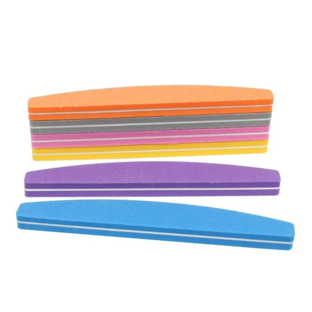 Kit Unhas 10 Lixa Buff Polidora Para Unha Alongamento Nails