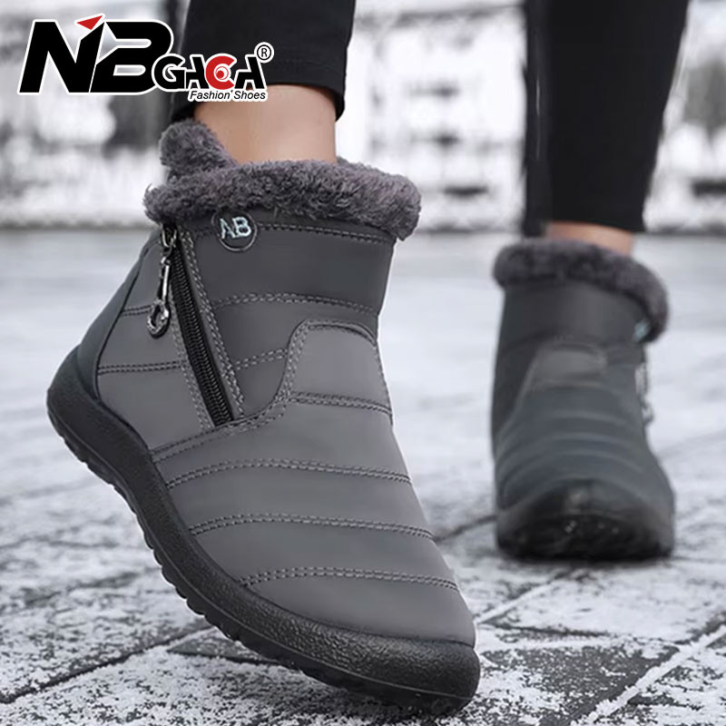 Botas De Neve De Couro Impermeáveis De Inverno 2025 Para Mulheres , Sapatos Leves E Antiderrapantes De Algodão Quente