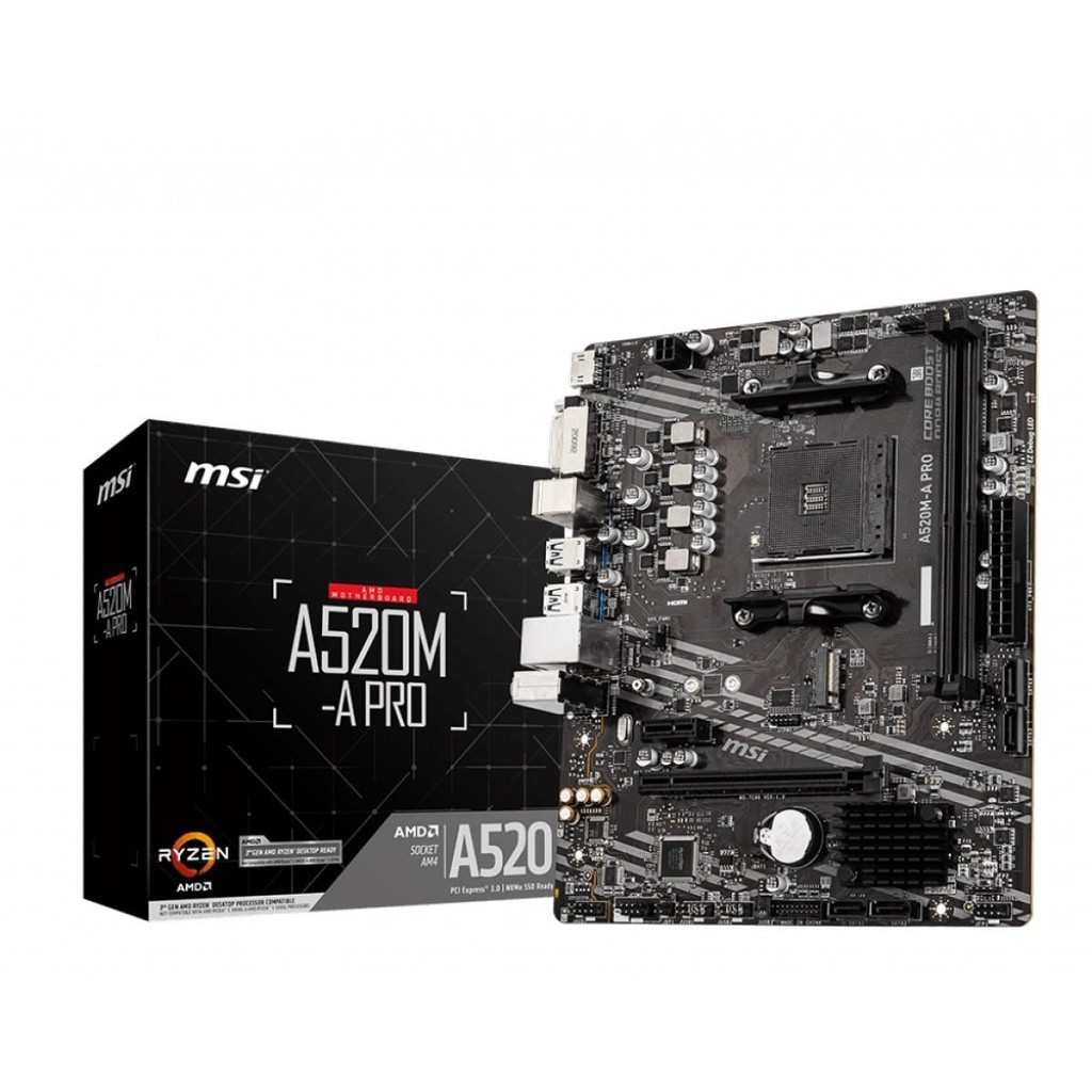 Placa Mãe MSI A520M-A PRO Chipset A520, AMD AM4, mATX, DDR4, 911-7C96-052 em Oferta na Shopee