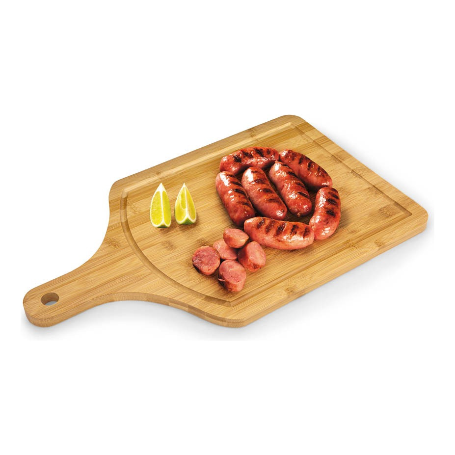 Tábua Bambu Com Cabo Corte Carne Churrasco 38x20 Euro Home