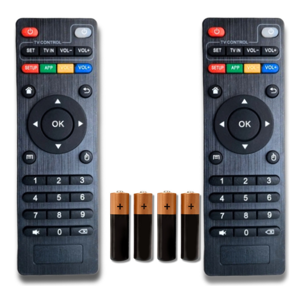 Controle Remoto Para Tv Botões Inteligentes Box Aparelho Completo Com Pilhas