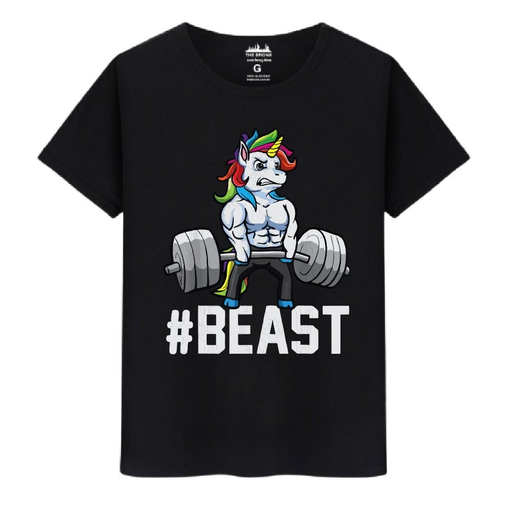 Camisa Camiseta Camiseta Masculina Algodão Premium Streetwear Unicornio Academia Beast Treino Esporte Camisetão Feminino