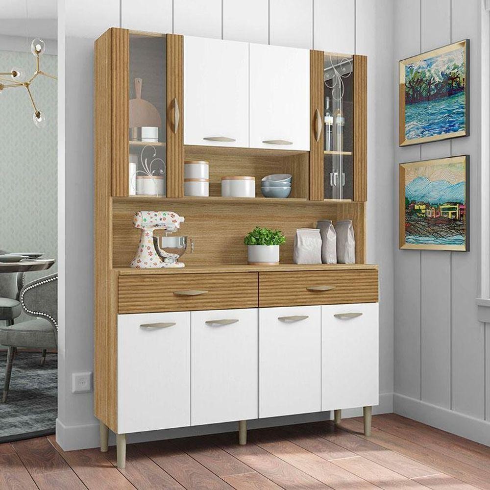 Kit Cozinha Ambiente Golden 8 Portas Freijó Supremo Ripado - Kits Paraná em Oferta na Shopee