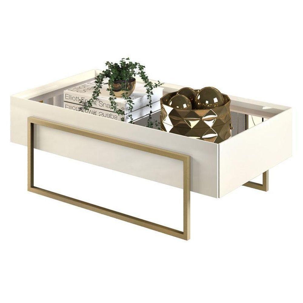 Mesa De Centro Petri Off White – Dj Móveis em Oferta na Shopee