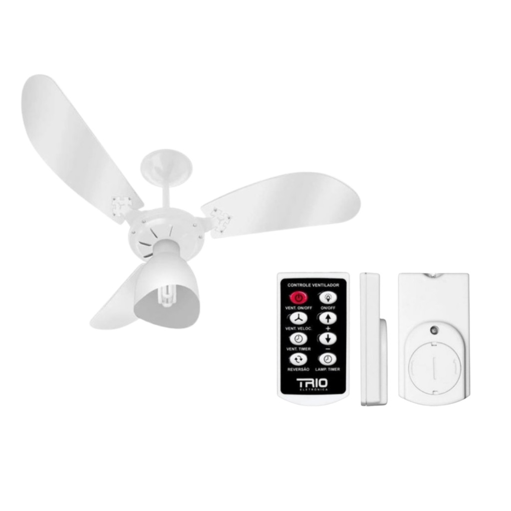 Kit Ventilador Teto New Light 127V + Controle Trio