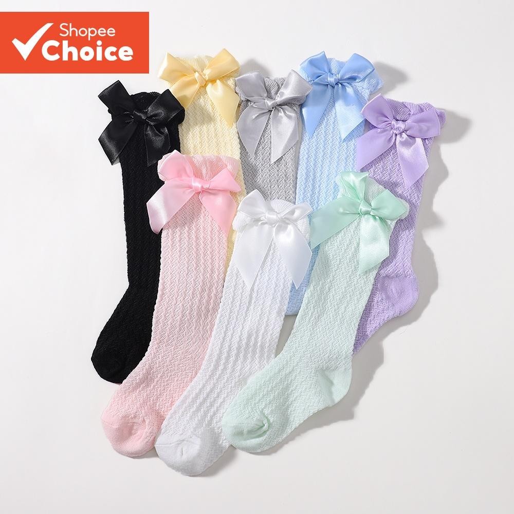 Meias De Laço Sólidas Para Bebês Meninas De 0-3 Anos De Idade Recém-Nascido Lata Longa Overknee High