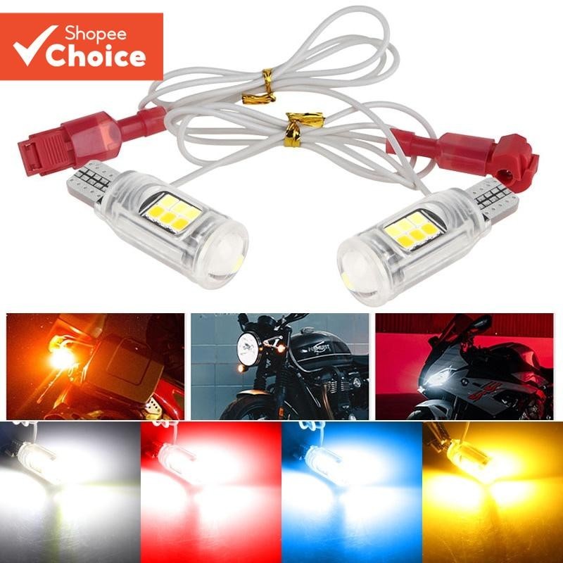 2 Pacotes T15 LED De Contato Duplo W16W Sinal De Mudança De Direção E Luz Traseira Para Motocicleta-Âmbar , Branco , Azu