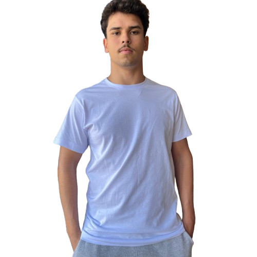 Camiseta Branca Lisa Masculina Básica 100% Algodão Sem estampa