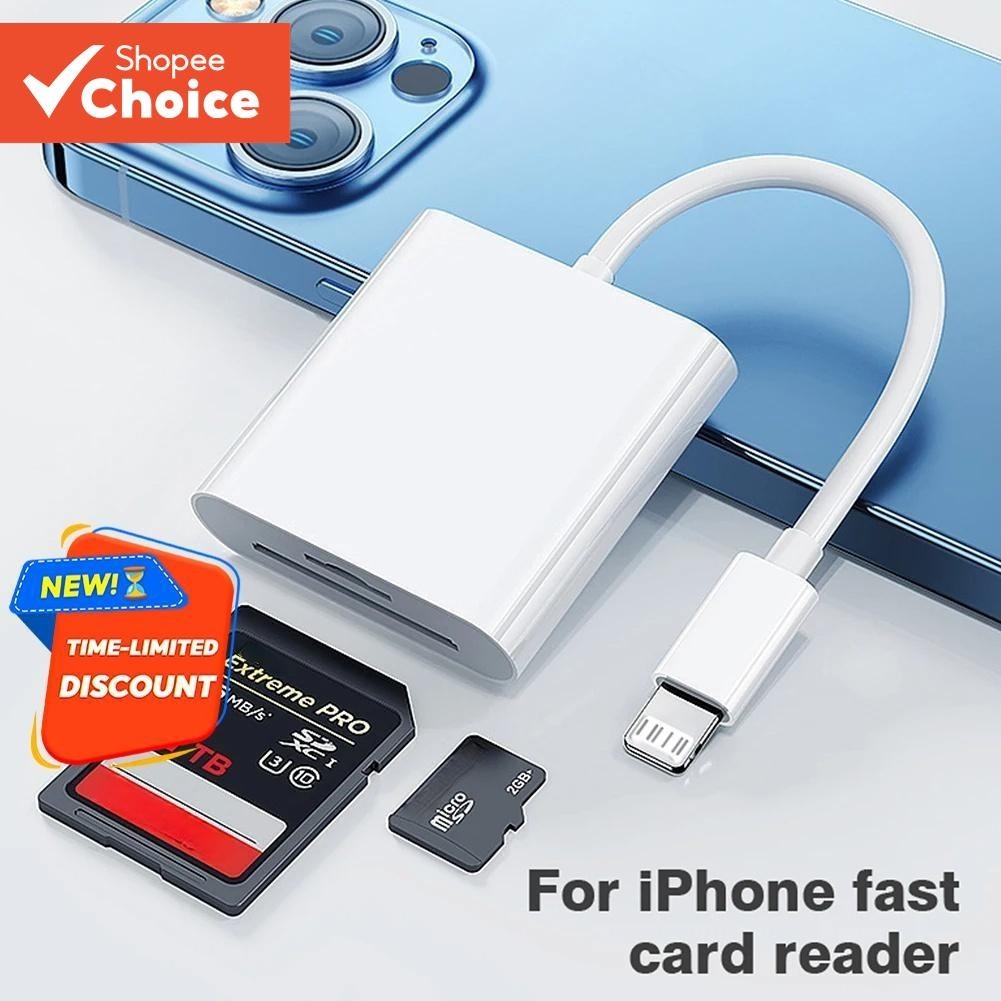 Leitor De Cartão 2 Em 1 Type C IOS Lightnig Flash Drive TF SD Para iPad Tablet iPhone